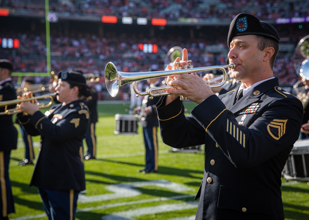 122nd Army Band performs at the 2023 Cleveland Browns Salute to Service game