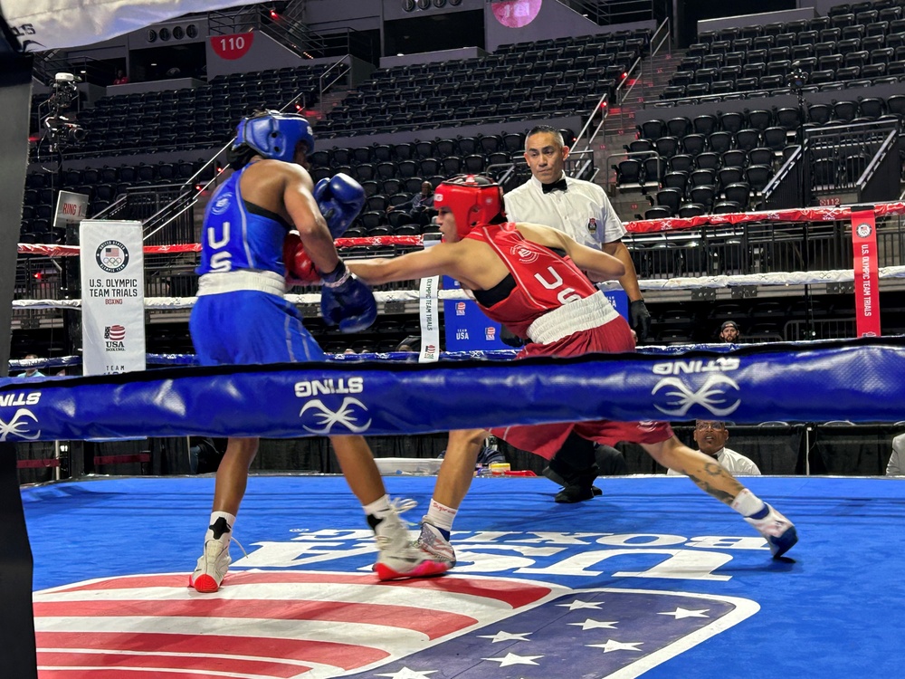 Pfc. Lupe Gutierrez competes in 2024 U.S. Olympic Trials for Boxing