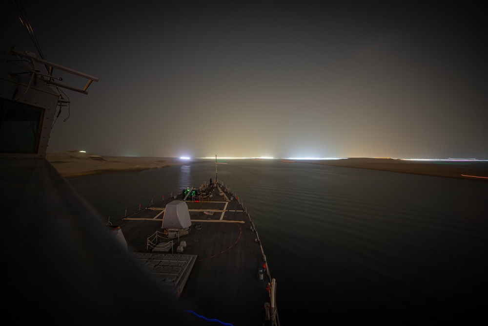 USS Carney Transits the Suez Canal