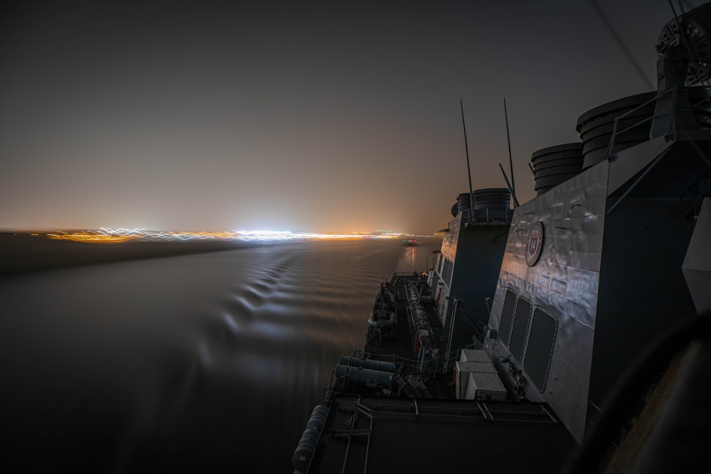 USS Carney Transits the Suez Canal