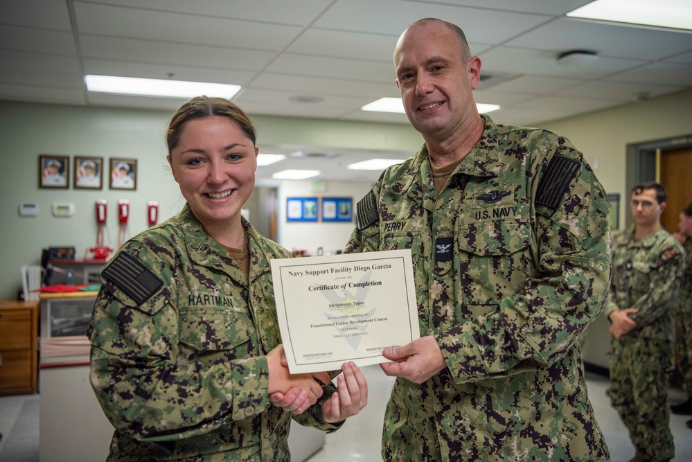 Director for Branch Clinics for NMRTC Capt. Johvin Perry visits NMRTU Diego Garcia