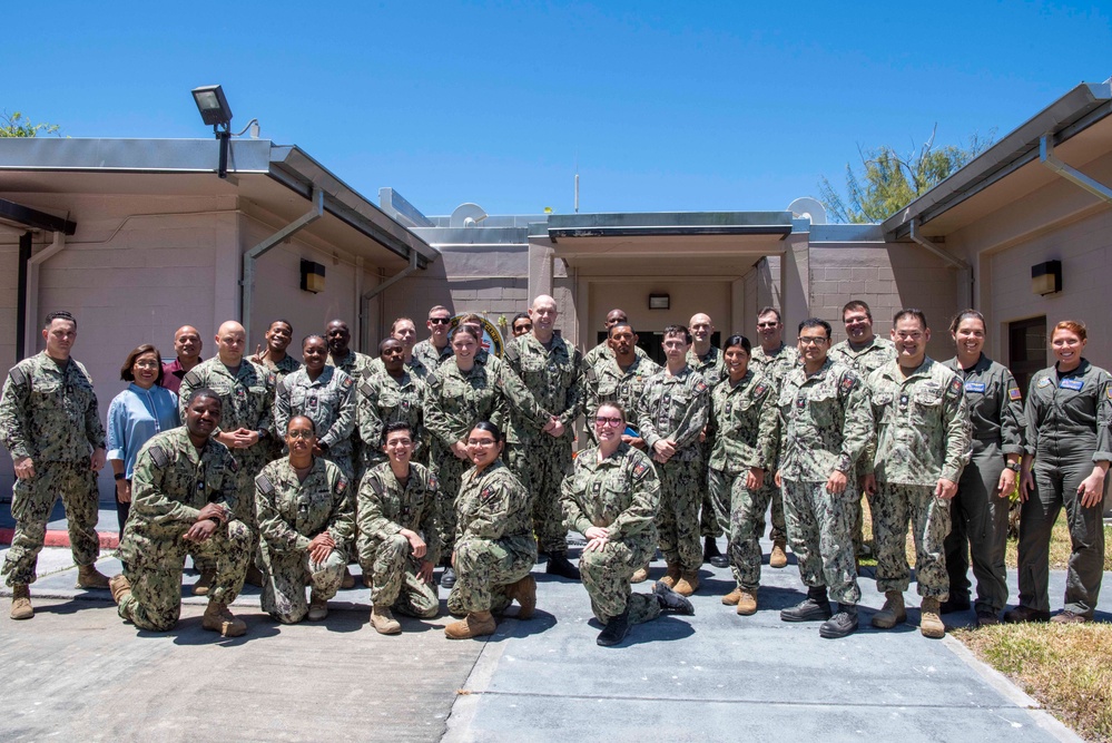 Director for Branch Clinics for NMRTC Capt. Johvin Perry visits NMRTU Diego Garcia