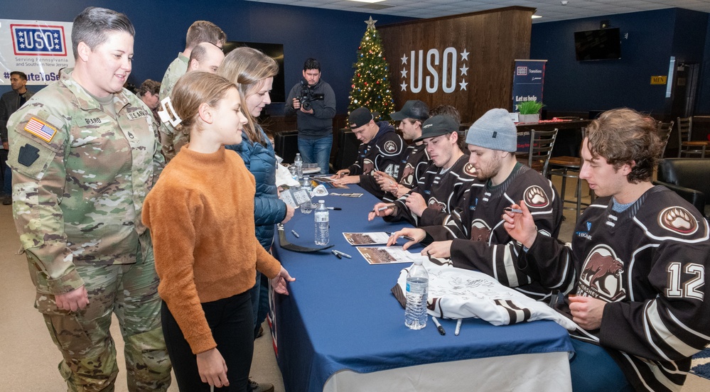 Hershey Bears visit Pennsylvania National Guard members