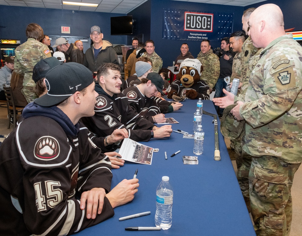 Hershey Bears visit Pennsylvania National Guard members