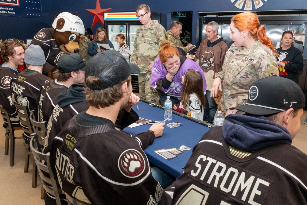 Hershey Bears visit Pennsylvania National Guard members
