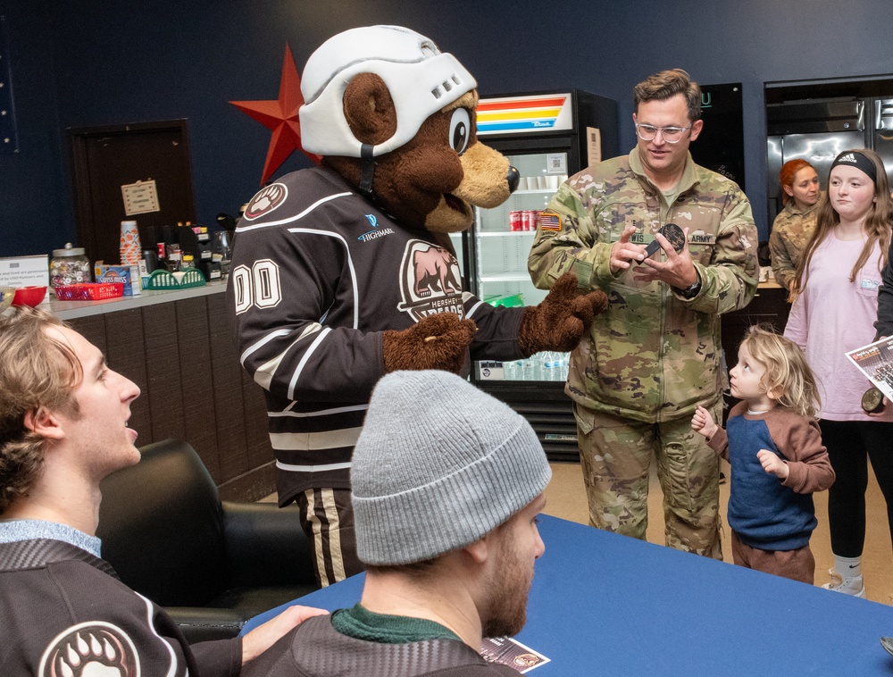 Hershey Bears visit Pennsylvania National Guard members