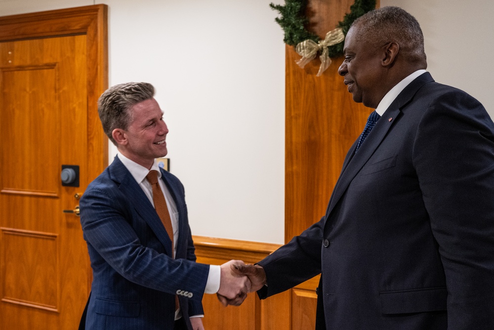 Secretary Austin hosts Swedish Defense Minister Pål Jonson