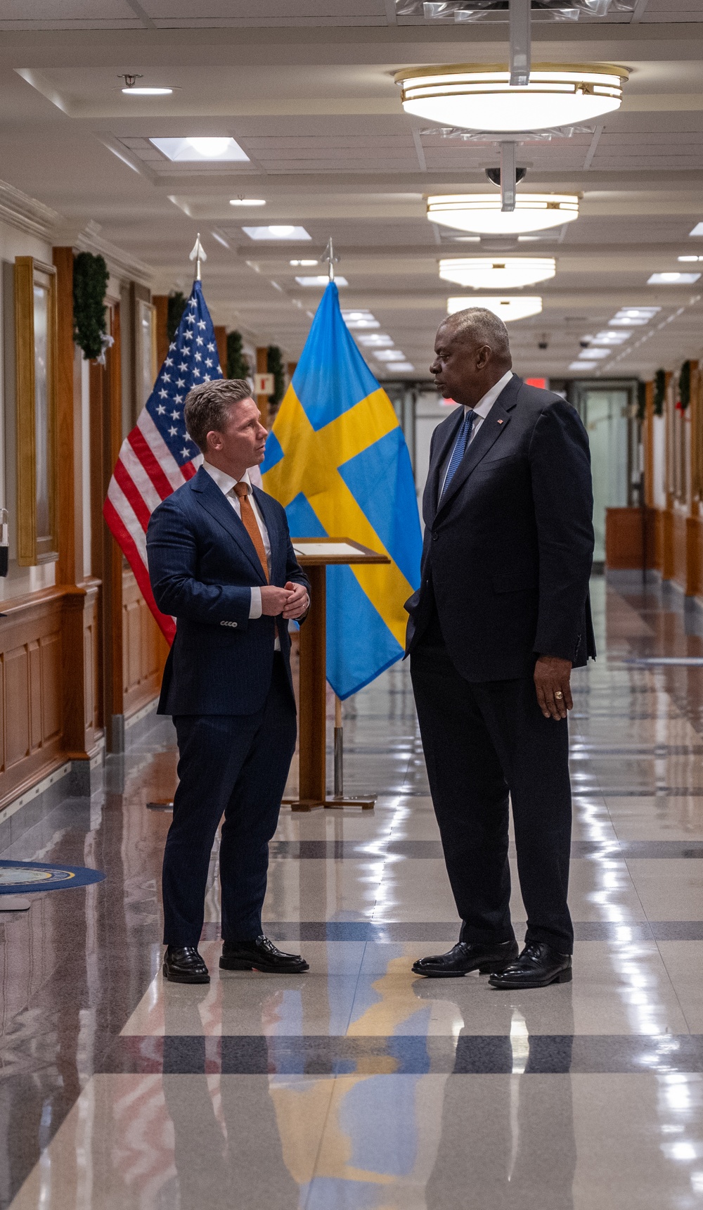 Secretary Austin hosts Swedish Defense Minister Pål Jonson