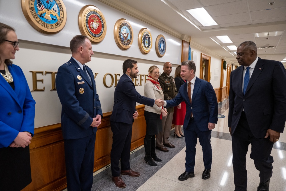 Secretary Austin hosts Swedish Defense Minister Pål Jonson