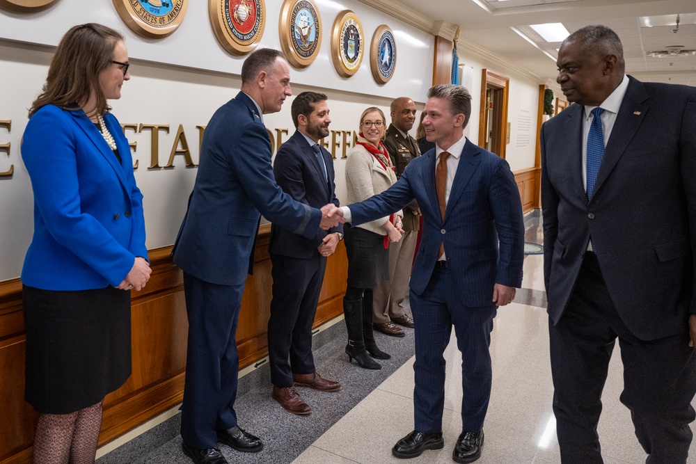 Secretary Austin hosts Swedish Defense Minister Pål Jonson