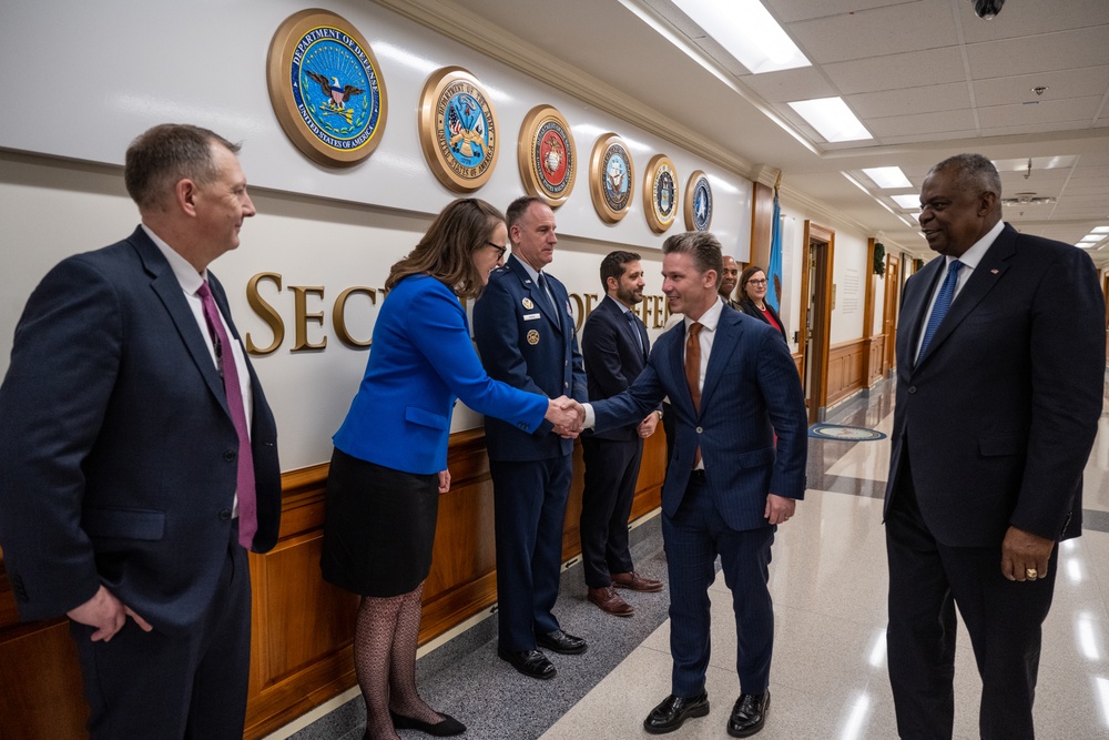 Secretary Austin hosts Swedish Defense Minister Pål Jonson