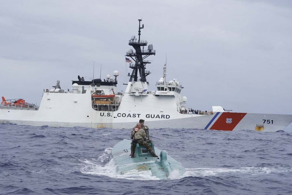 U.S. Coast Guard Cutter Waesche conducts counternarcotics patrol