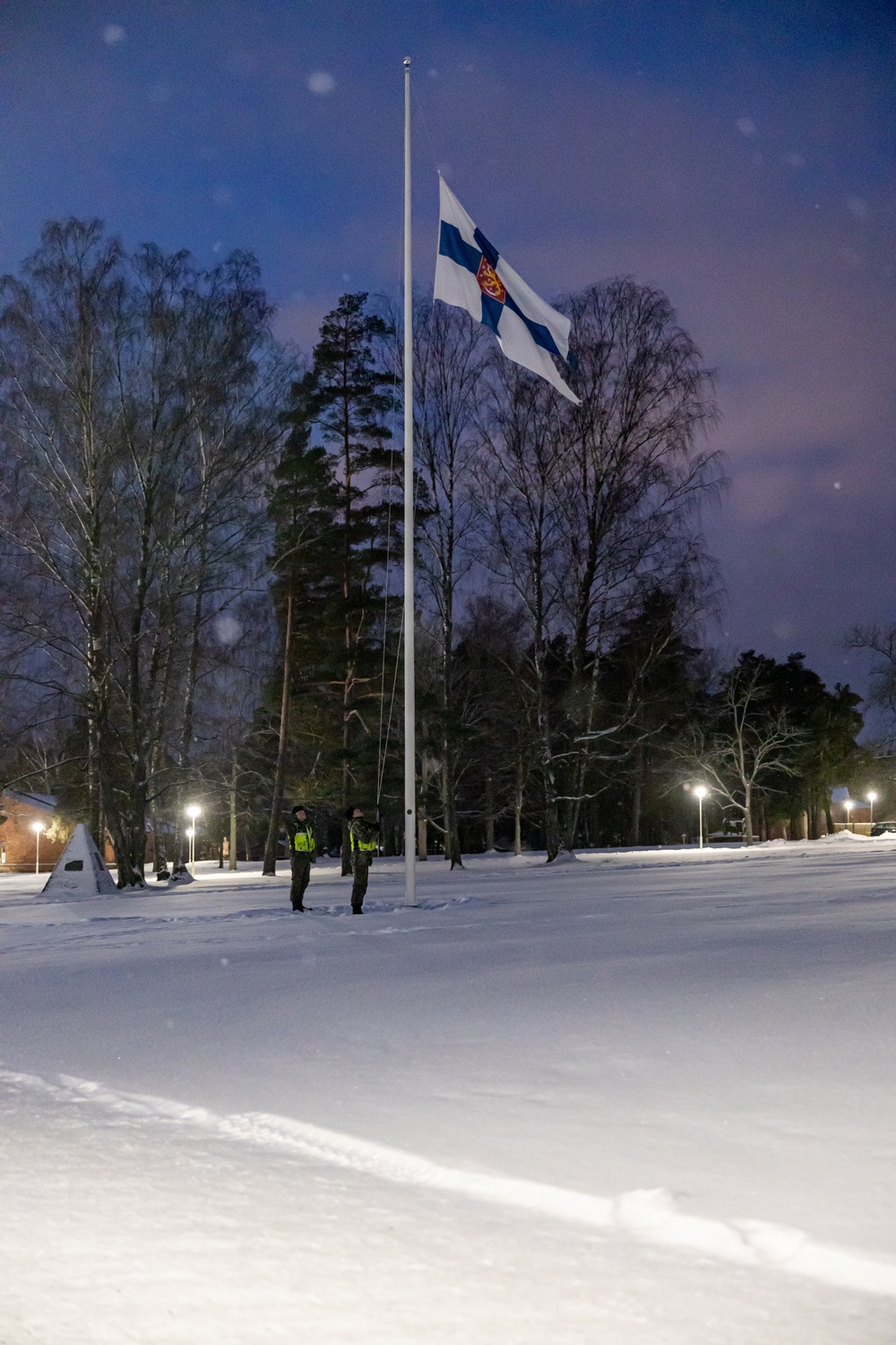 U.S. Marines from Combat Logistics Battalion 6 Participate in Finnish Independence Day Flag-Raising Ceremony