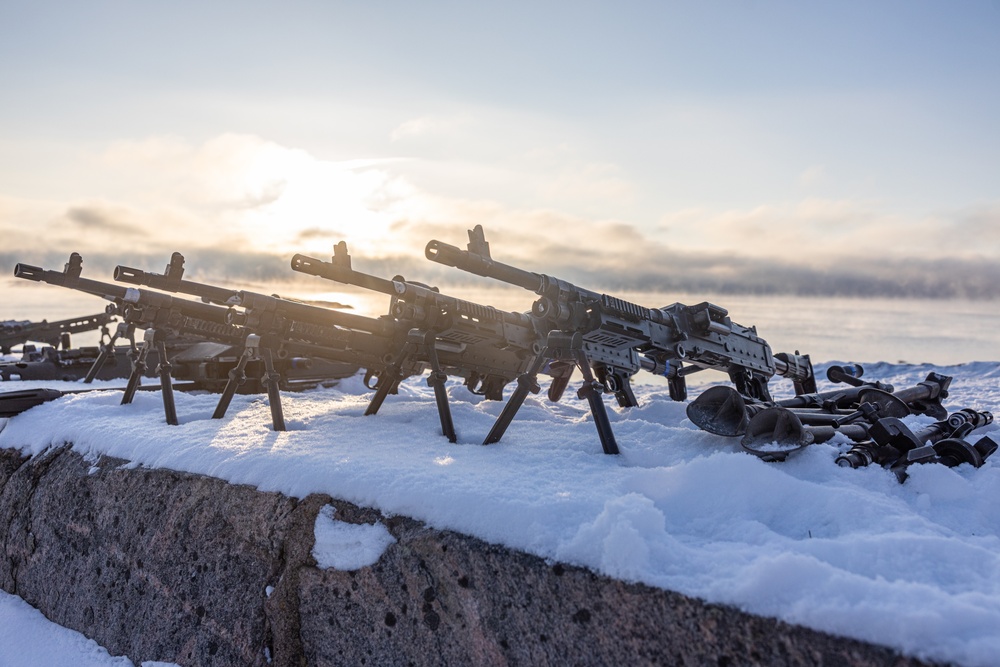 Marines Assigned to Combat Logistics Battalion 6 Conduct a Live Fire Machine Gun Range in Finland