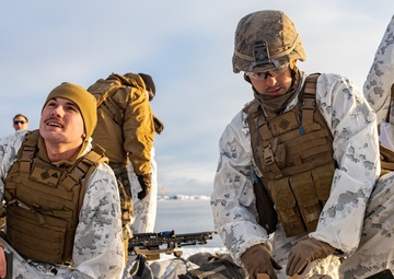 Marines Assigned to Combat Logistics Battalion 6 Conduct a Live Fire Machine Gun Range in Finland
