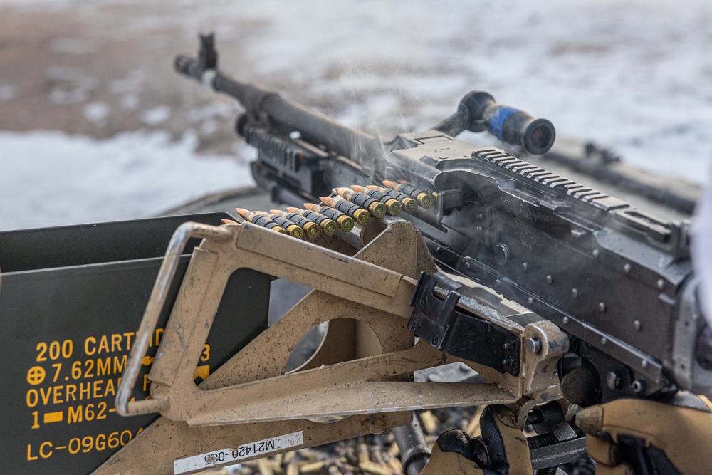 Marines Assigned to Combat Logistics Battalion 6 Conduct a Live Fire Machine Gun Range in Finland