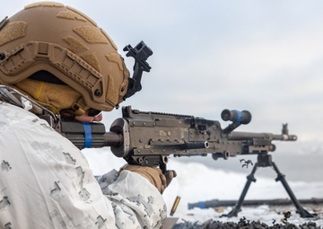 Marines Assigned to Combat Logistics Battalion 6 Conduct a Live Fire Machine Gun Range in Finland