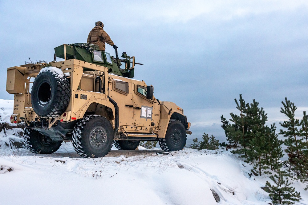 Marines Assigned to Combat Logistics Battalion 6 Conduct a Live Fire Machine Gun Range in Finland