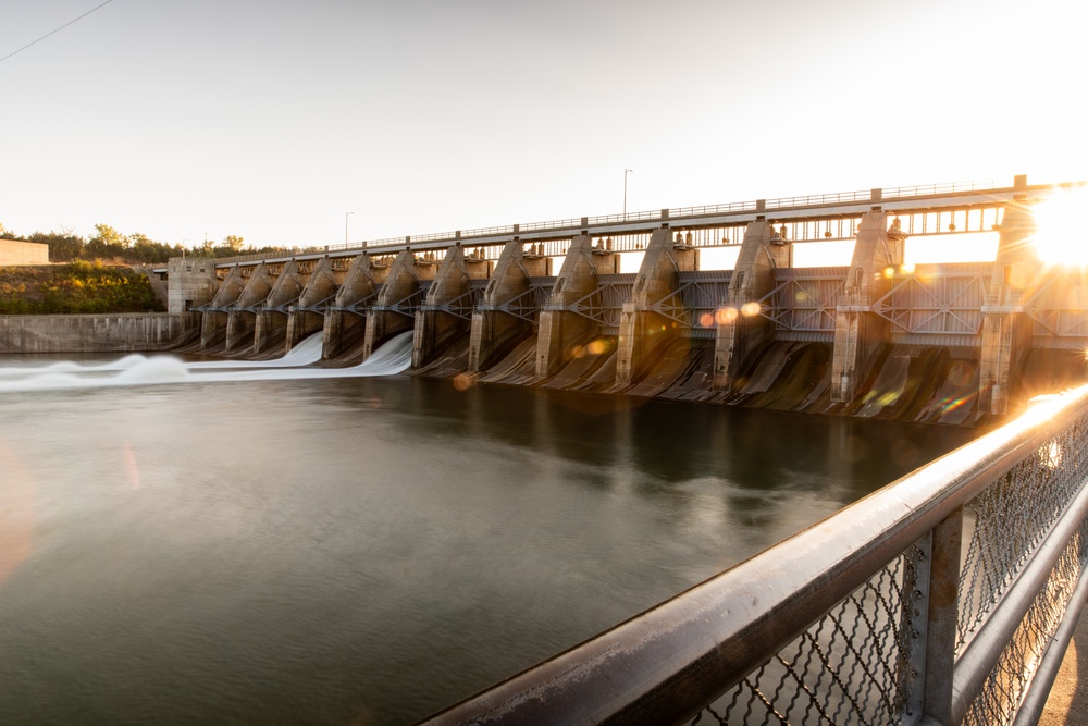 Sunset at the USACE Omaha District's Gavins Point Dam, South Dakota