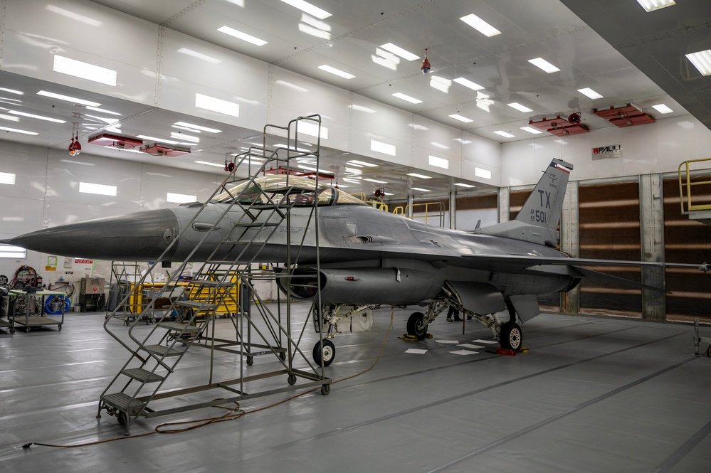 926th Wing F-16 Aggressor gets new paint job