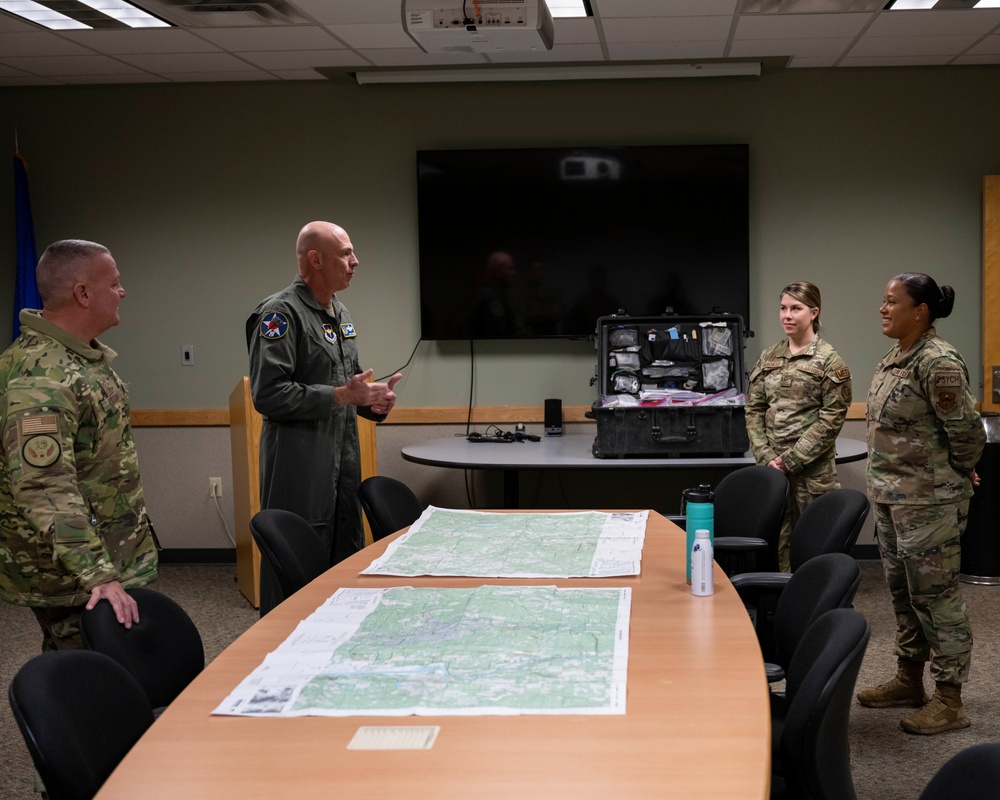 Major General Quinn &amp; 19th AF Team Visits Fairchild AFB's SERE School