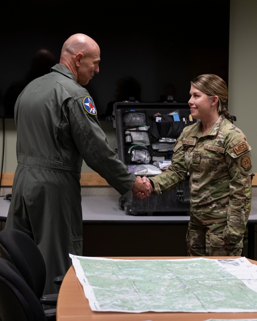 Major General Quinn &amp; 19th AF Team Visits Fairchild AFB's SERE School