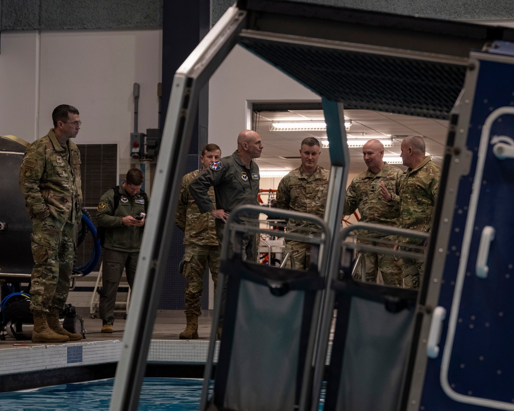 Major General Quinn &amp; 19th AF Team Visits Fairchild AFB's SERE School