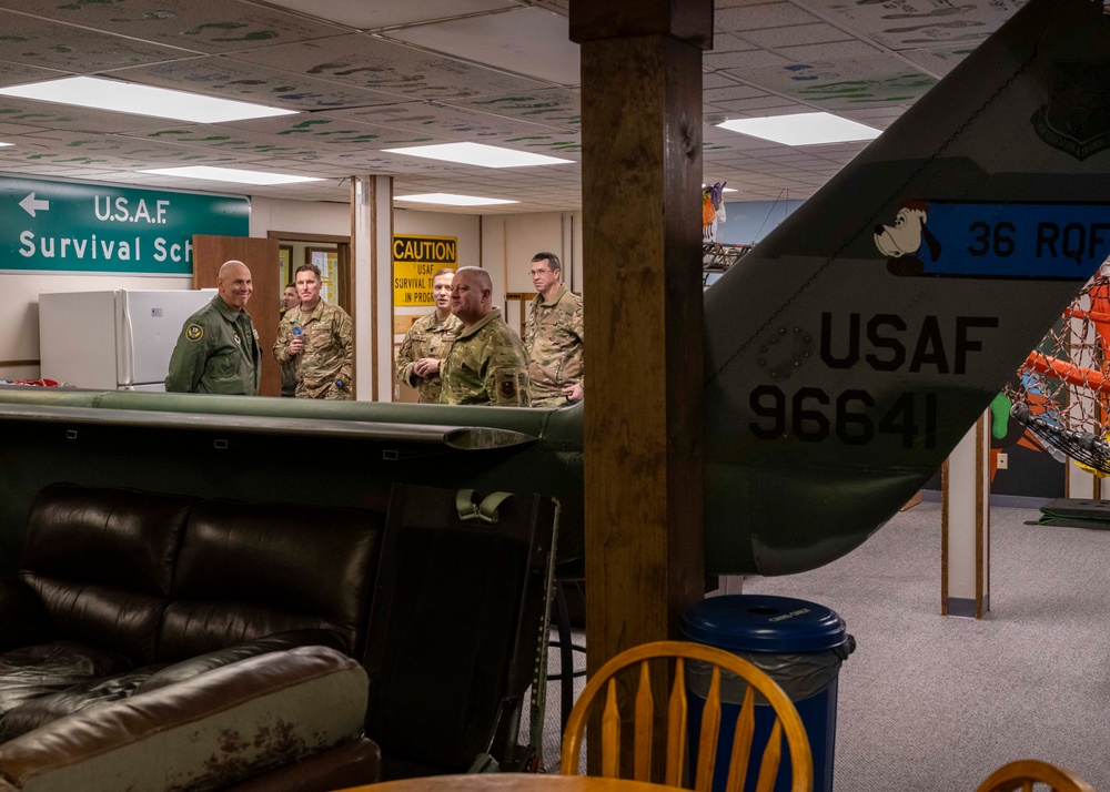 Major General Quinn &amp; 19th AF Team Visits Fairchild AFB's SERE School