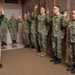 Members of the U.S. Navy Band participate in a reenlistment ceremony