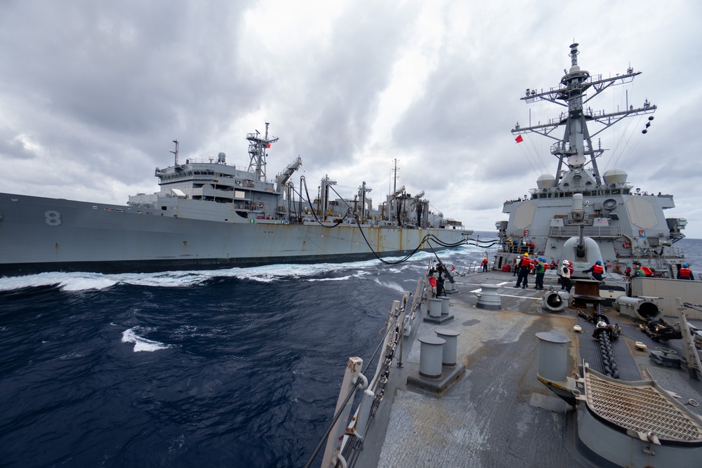 Sailors Conduct Replenishment-at-Sea Aboard USS The Sullivans (DDG 68)