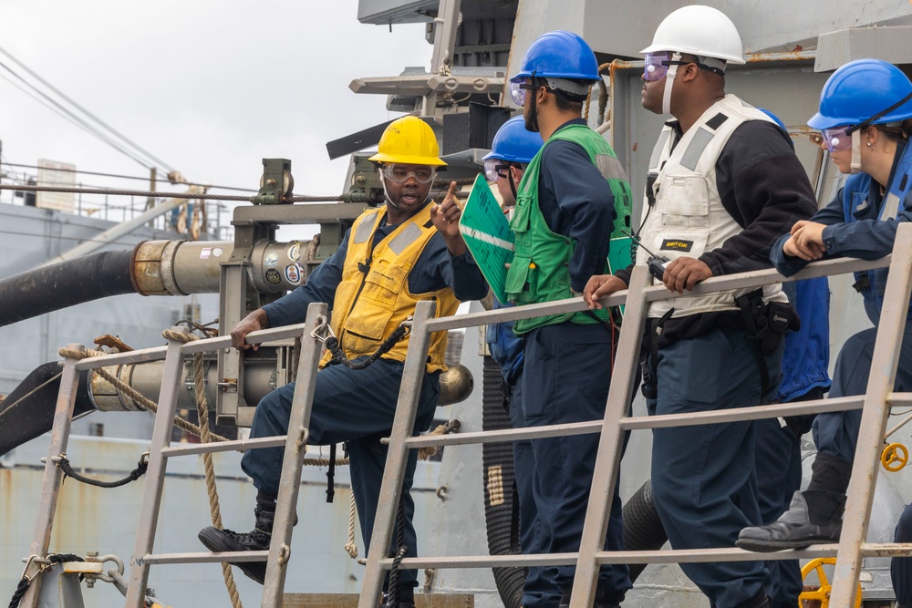 Sailors Conduct Refueling Operations Aboard USS The Sullivans (DDG 68)