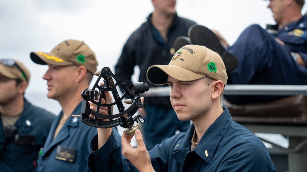 Junior Officer uses a Stadimeter for Rangefinding