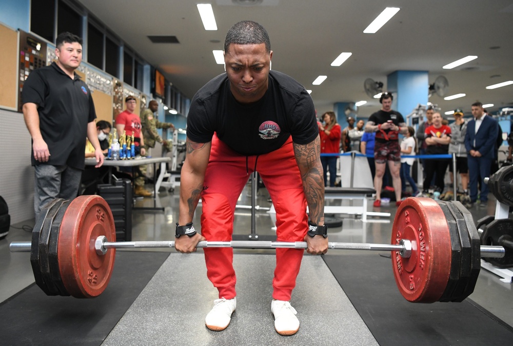 Heavy lifters compete in Camp Zama's 'SWOLE Push and Pull' event