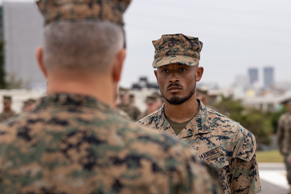 Sgt. Malik Pugh Navy and Marine Corps Achievement Medal Ceremony