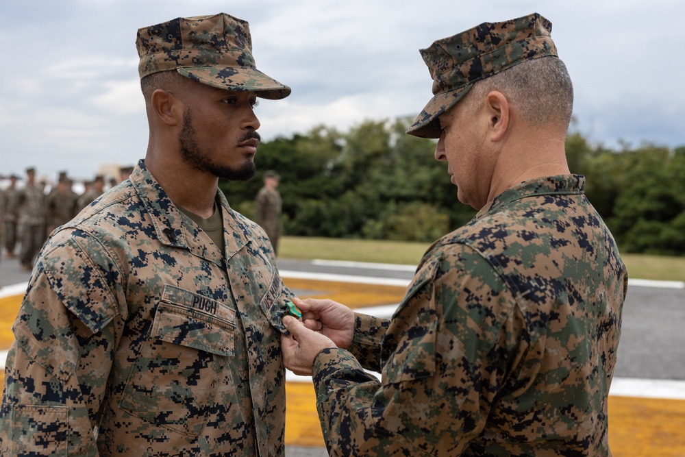 Sgt. Malik Pugh Navy and Marine Corps Achievement Medal Ceremony