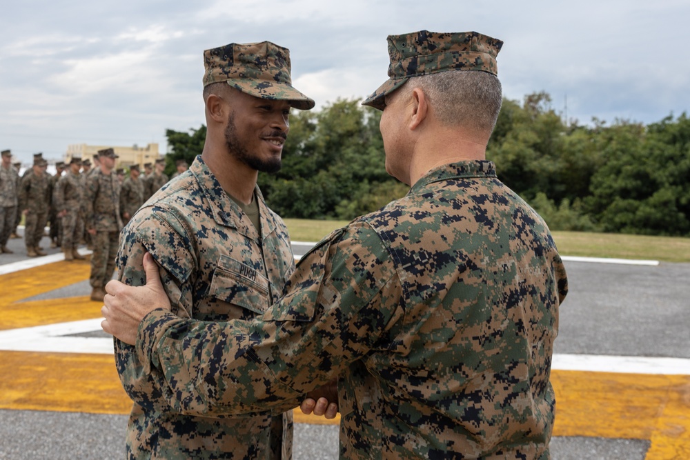 Sgt. Malik Pugh Navy and Marine Corps Achievement Medal Ceremony