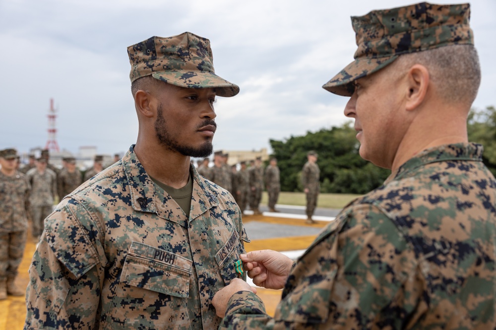 Sgt. Malik Pugh Navy and Marine Corps Achievement Medal Ceremony