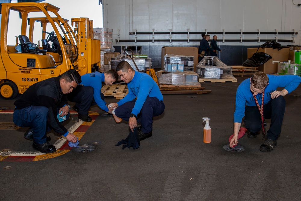 Abraham Lincoln conducts daily operations