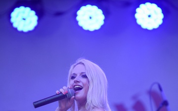 Kaitlin Walker performs at Naval Support Activity (NSA) Bahrain