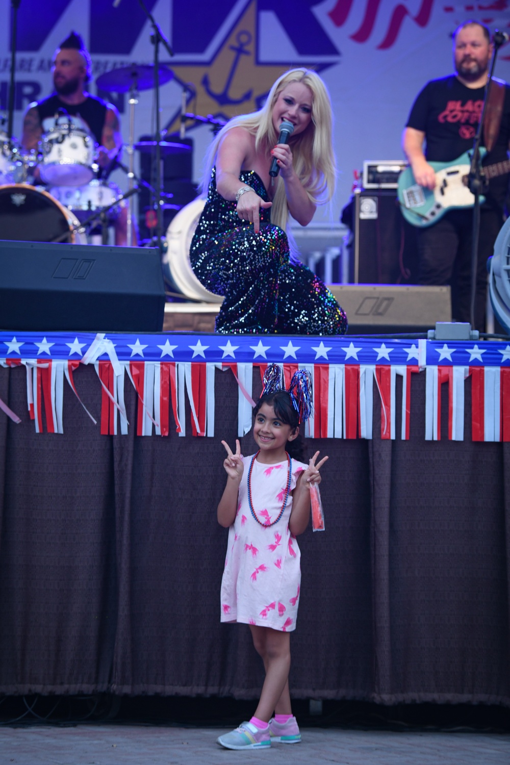 Kaitlin Walker performs at Naval Support Activity (NSA) Bahrain