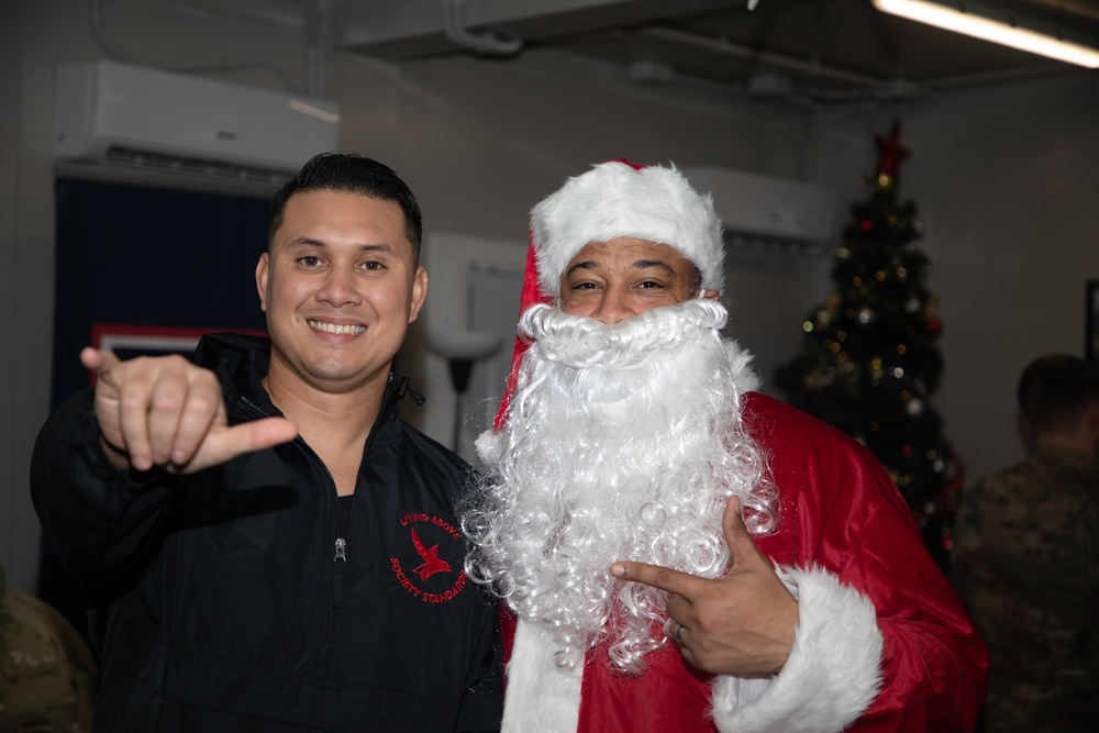 Santa visits the Powdiz US military community in Poland