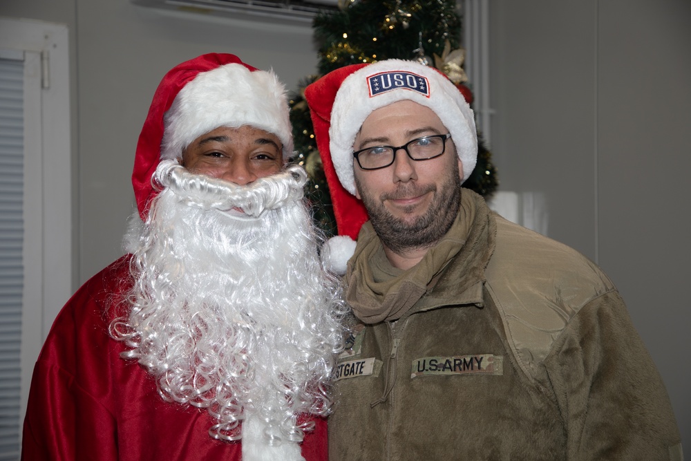 Santa visits the Powdiz US military community in Poland