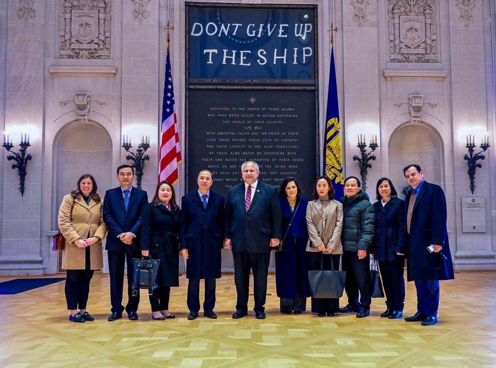 Secretary of the Navy Carlos Del Toro and Ambassador Extraordinary and Plenipotentiary of the Socialist Republic of Vietnam to the United States, his Excellency Ambassador Nguyen Quoc Dzung Tour United States Naval Academy (USNA)