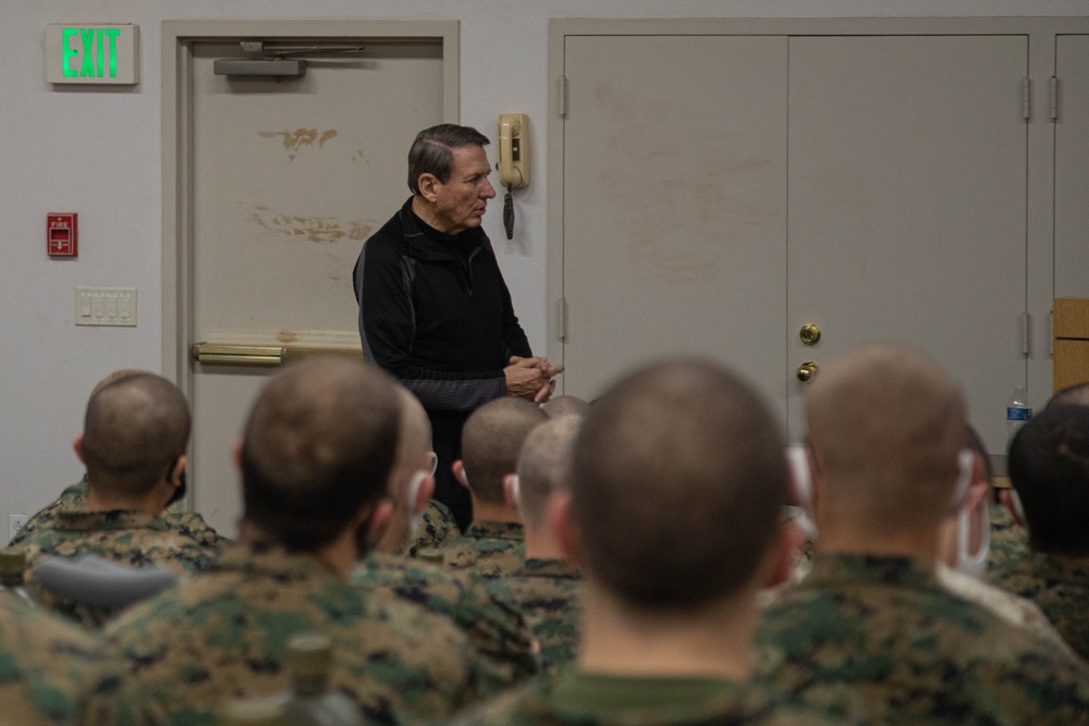 Phil Downer speaks to recruits