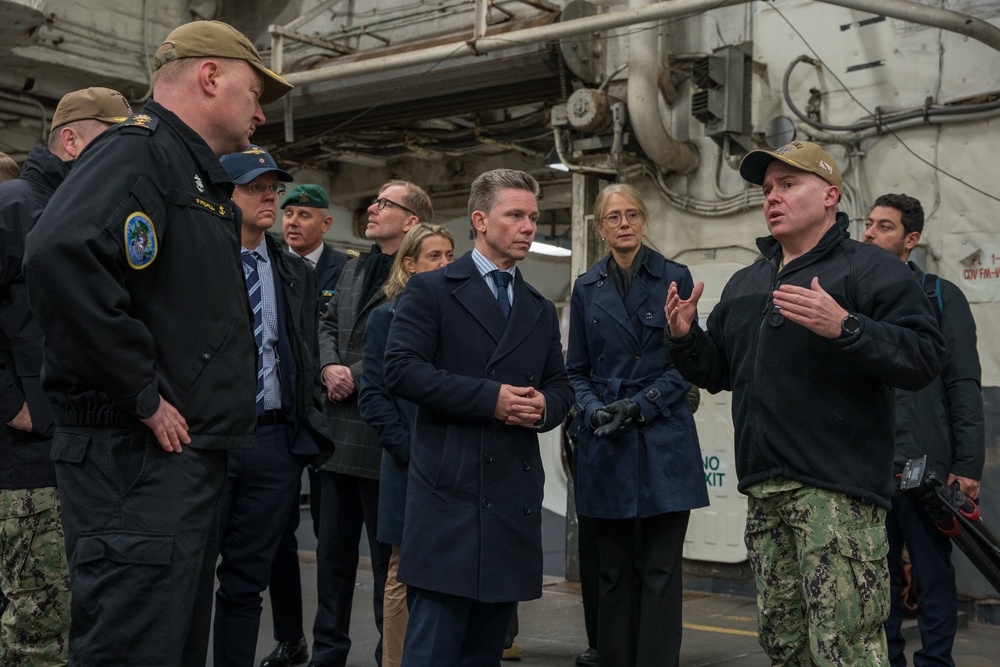 Sweden Minister of Defence Visits USS Iwo Jima
