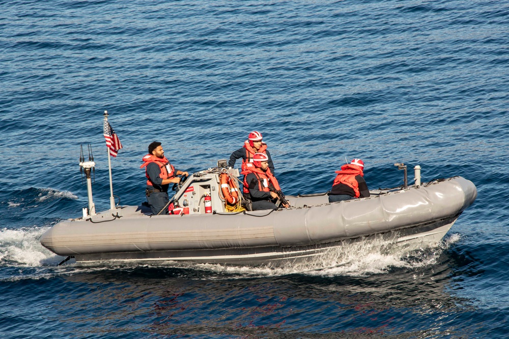 Abraham Lincoln conducts small boat operations