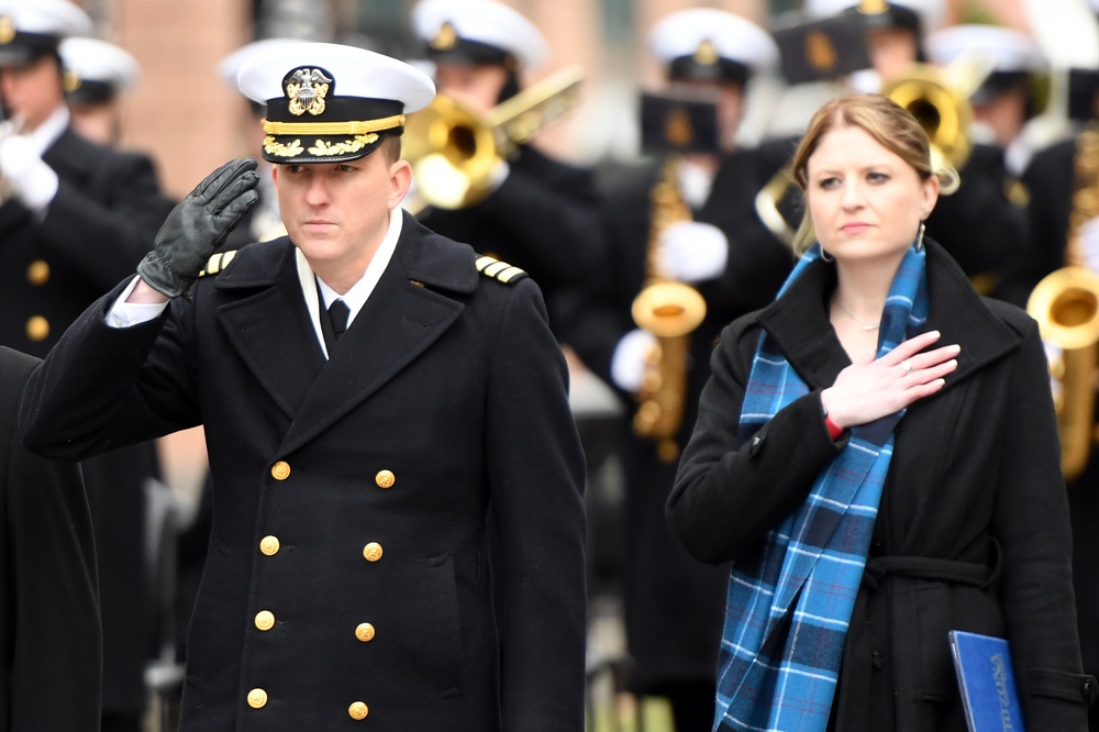 Future submarine USS Arizona honors WWII battleship USS Arizona at Pearl Harbor Day ceremony in D.C.