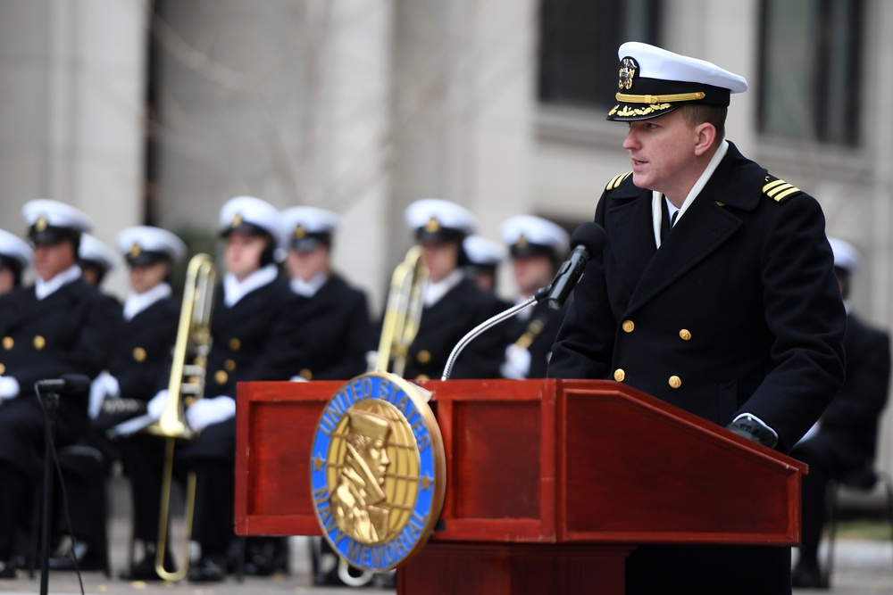 Future submarine USS Arizona honors WWII battleship USS Arizona at Pearl Harbor Day ceremony in D.C.