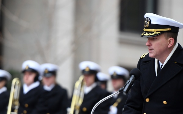 Future submarine USS Arizona honors WWII battleship USS Arizona at Pearl Harbor Day ceremony in D.C.
