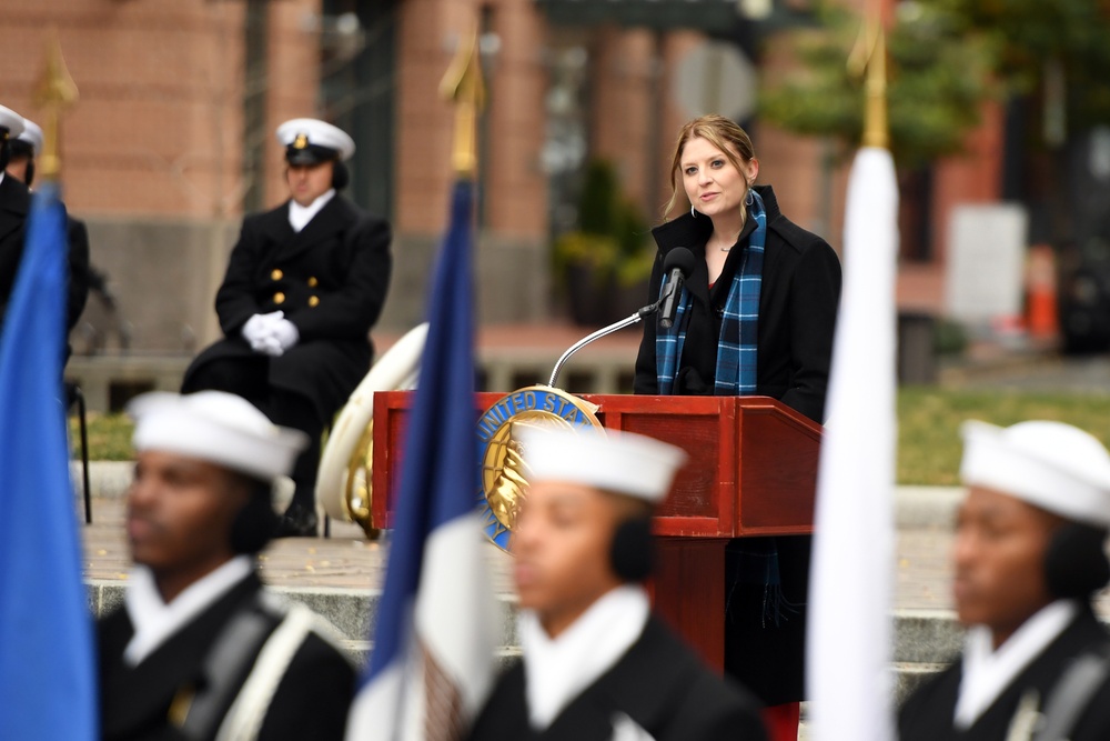 Future submarine USS Arizona honors WWII battleship USS Arizona at Pearl Harbor Day ceremony in D.C.